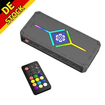 9 RGB/ARGB Fan PWM Strip Controller Hub Splitter mit Fernbedienung für Computer