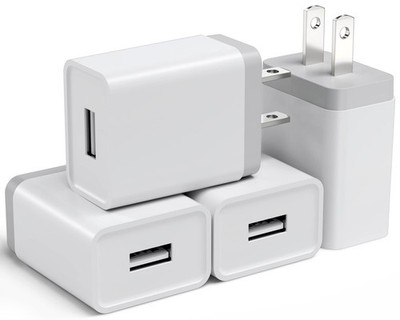 Cube Compatible USB Wall Charger Block - 12W 4 Pack, 2.4A/5V Power Adapter fo...