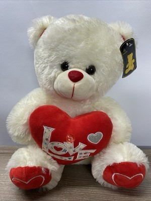 12'' Valentine' Teddy Bear Stuffed Animal Plush Toy LOVE Red Heart Shape Pillow
