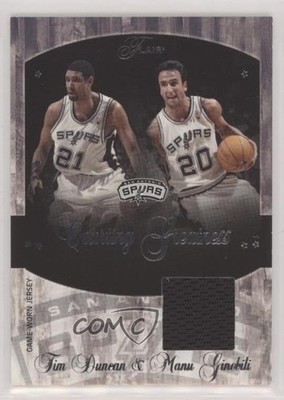 2004 Flair Courting Greatness Jerseys Tim Duncan Manu Ginobili ( Jersey) HOF 6o3