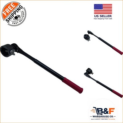 Efficient 17.3 in Carbide Steel Ratcheting Hydrant Wrench with Extended Handle