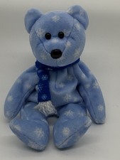 TY Beanie Babies ICE BLUE SNOWFLAKE 1999 HOLIDAY TEDDY Bear New Without The Tag
