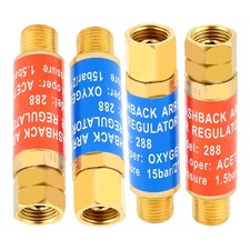 2 Set Oxygen Acetylene Flashback Arrestors Regulator End 9/16-18 Threads B Size