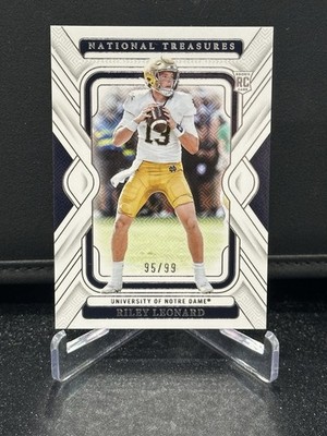2025 Panini National Treasures Collegiate Riley Leonard #2 /99 RC Notre Dame