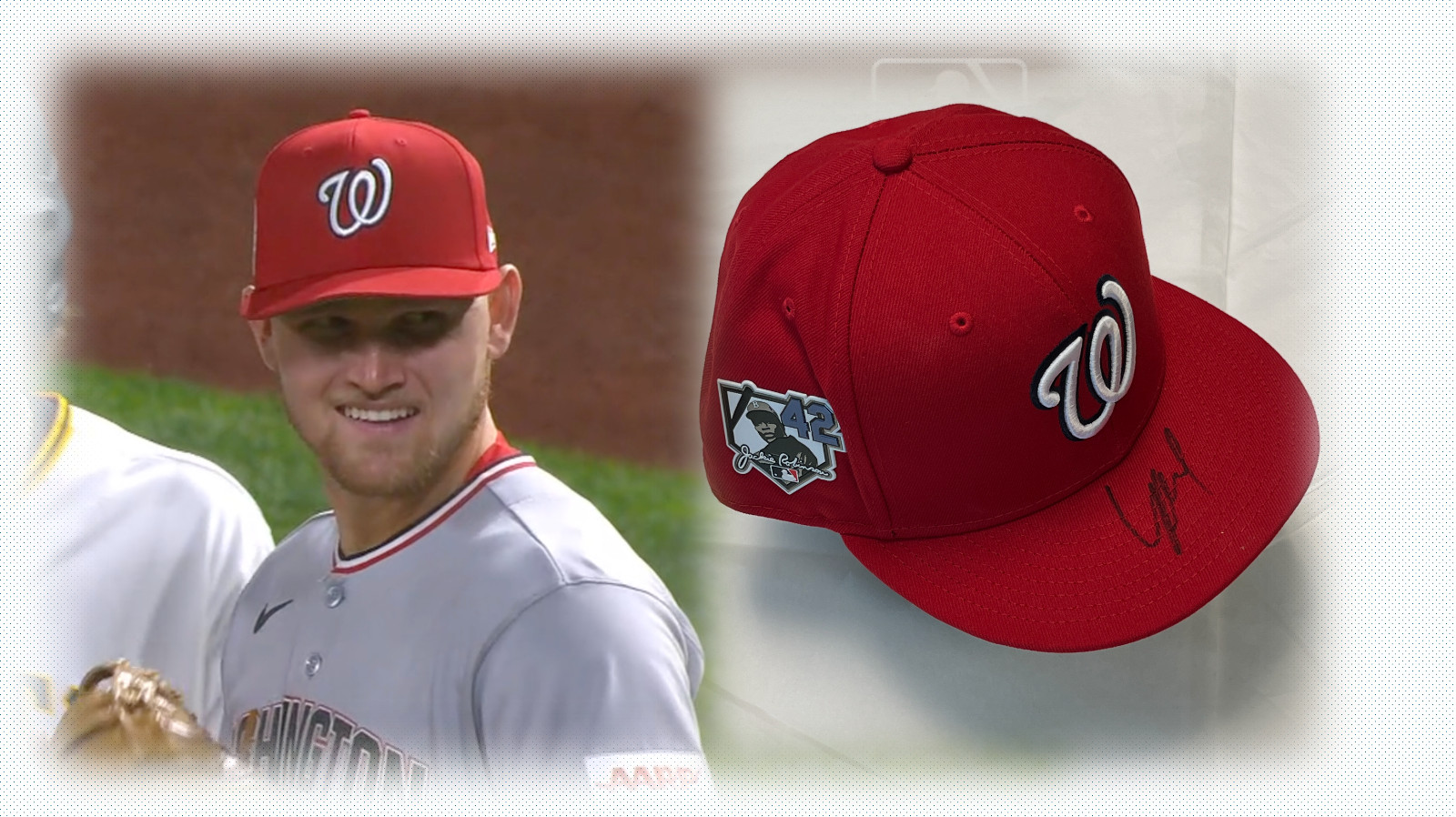 Curtis Mead Signed Game Used MLB 2026 Jackie Robinson Day Cap Auto view 1