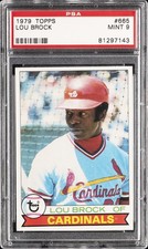 1979 TOPPS #665 LOU BROCK PSA 9