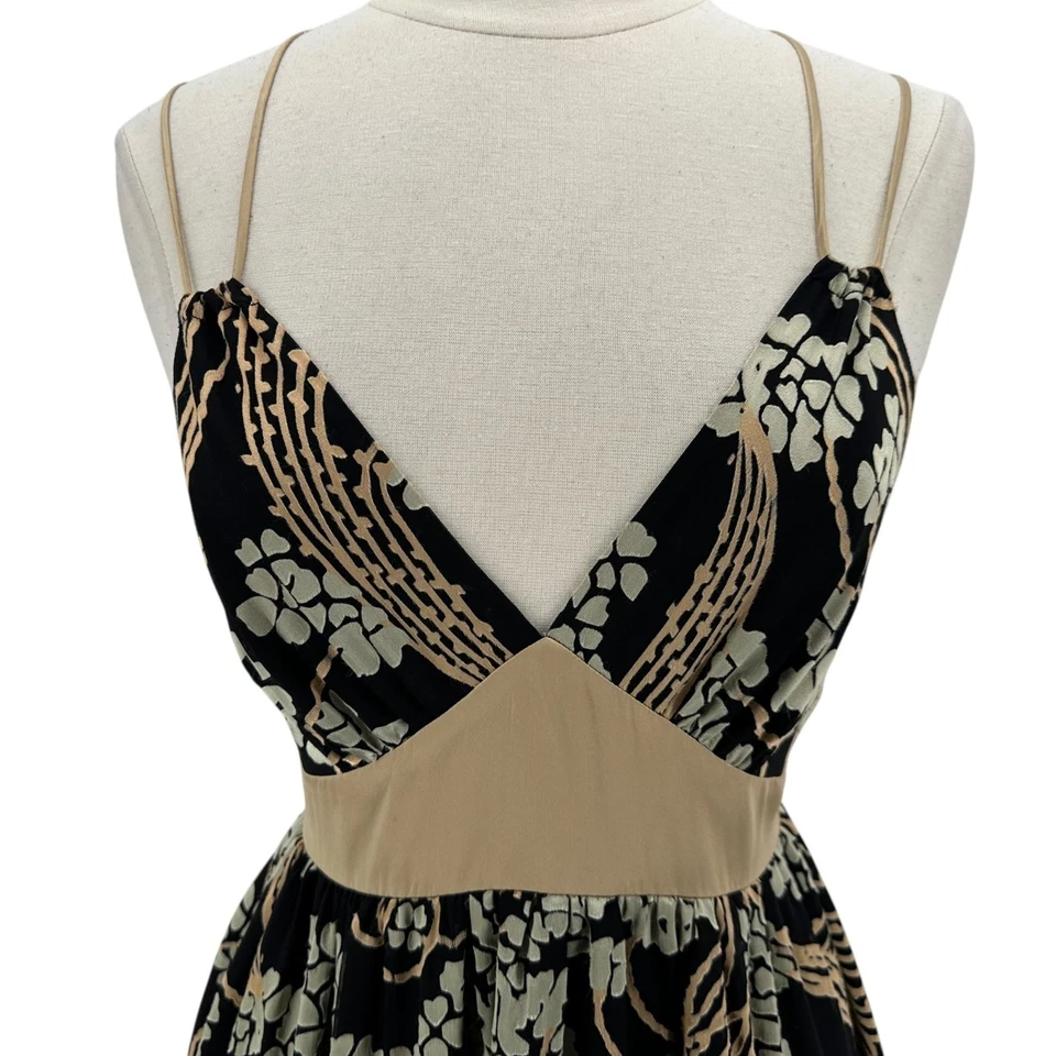 Vestido mediano vintage Arden B para mujer seda rayón floral negro cóctel fiesta Y2K Foto 2 de 4