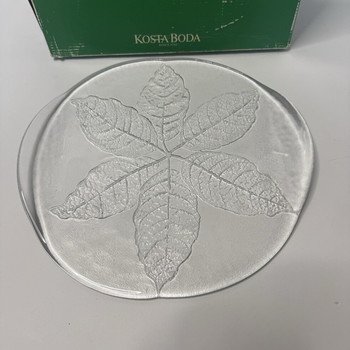 Vintage Kosta Boda Warff Party Leaf Cheese Board Serving Plate