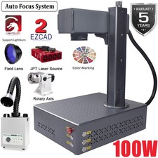 100W JPT Auto Focus Fiber Laser Engraving Marking Machine Color Marker Engravers