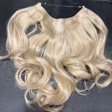 Light Blonde Wavy Hair Extension Halo Style Synthetic Hair Extensions read ad