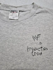 Vintage WWF Attitude Production Crew team staff t-shirt XL 90s  wrestling