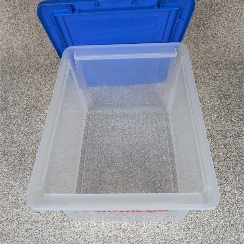 Sterilite Storage Box Container Blue Lid Finances Label Office Organization - Image 3 of 4