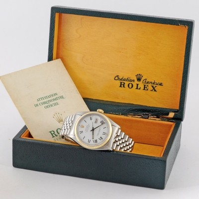 NO TARIFFS ROLEX 16013 OYSTER PERPETUAL DATEJUST LARGE AUTOMATIC COSC BOX PAPERS