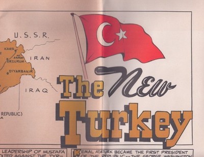 Vintage ''The New Turkey'' Educational Brochure 1950s Map History Culture