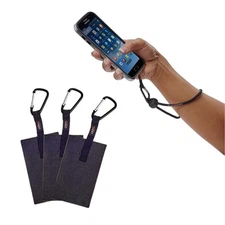 ® 3-Pack Black Grip Patches Smartphone Lanyard Attachment Universal Cell Phon...
