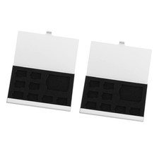 2Pcs 9-Slot Memory Card Storage Box Memory Card Holder Case Aluminum Alloy6050