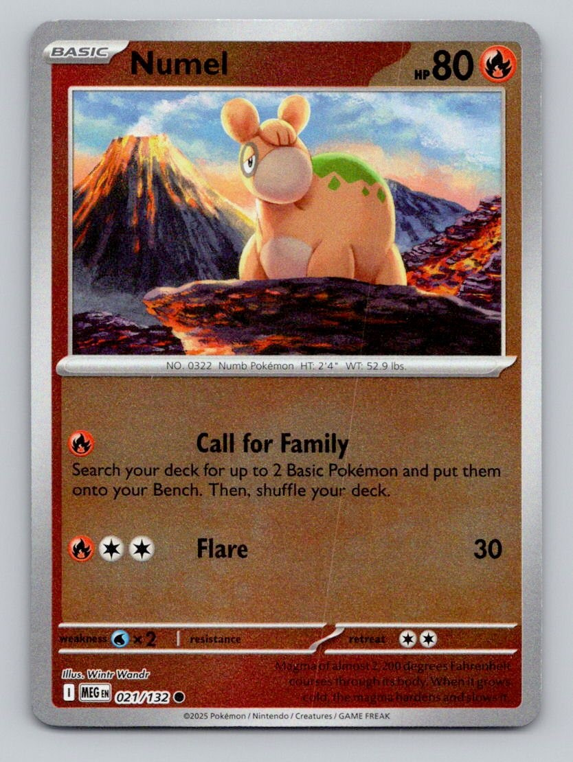 Reverse Holo Numel 021/132 Common Mega Evolution Pokemon