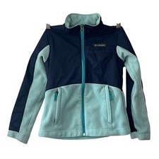 Columbia fleece jacket two-tone blue child size small 7/8 full zip colorblock