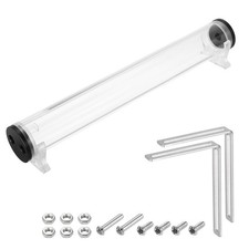 Cylinder Water Cooling Tank Reservoir G1/4 Thread 50mm x 375mm 1 in 2 Out