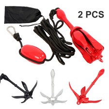2 Complete Folding Anchor Buoy Kit PWC Boat Kayak Canoe 1.5lb 3.3lb 5.5lb 7.05lb