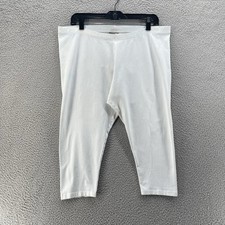 J Jill Leggings Plus Size Women 2X White Cropped Pull On Stretch Cotton Comfort 