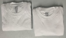 6 PACK Kirkland Signature Mens Cotton Crew Neck MEDIUM T-Shirt WHITE Heavy Solid