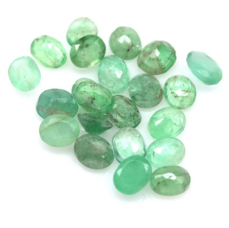 8.80ct 22pc Natural Bright Emerald Green Oval Lot Vivid Gems Jewelry!