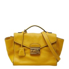 Prada Sound Lock Handbag Women Yellow One Size