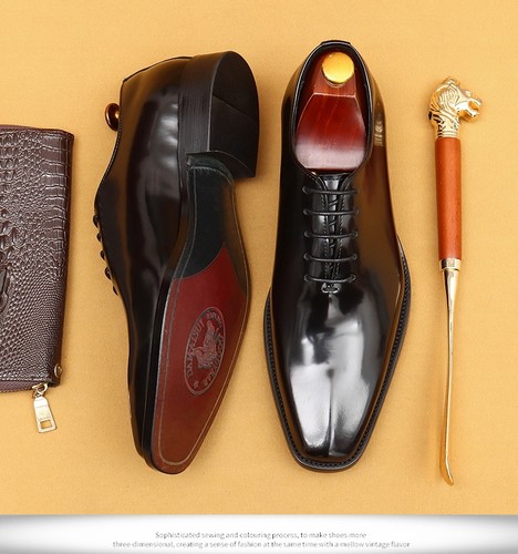 Mens Shoes New Genuine Leather British Pointed Toe Business Work Oxford Shoes Sz - Picture 11 of 26
