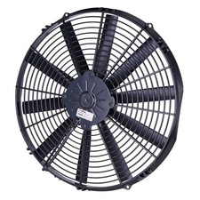 SPAL 30100401 Pusher Fan 16In Use W/ 15Amp Fuse at 13V 1 Pack - Black