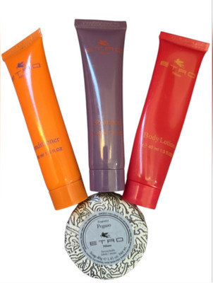 ETRO Milano Body Care Travel Set: Lotion, Shampoo, Conditioner & Pegaso Soap