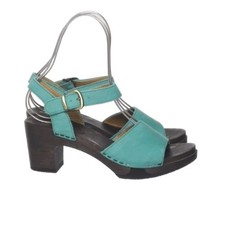 CLUMPYS - 36 - Flexible clogs Holland Blue Turquoise Nubuck Leather