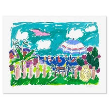 Sally Huss, "Umbrella" Limited Edition Printer's Proof Serigraph, Hand Signed wi