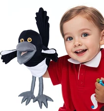 Plush Toy – Maggie Magpie Hand Puppet for Kids 1+ Soft Bird Puppet for Pretend