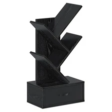 Bookshelf with Drawer, 4 Shelf Tree Bookshelf, Wooden Bookshelves Storage Rac...