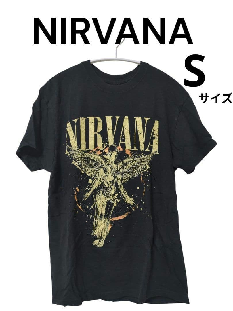 Nirvana Short Sleeve T-Shirt Band T Logo Black Women Rare Band Animation Model L
