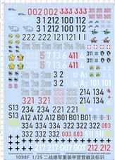 135 Wwii German Tank Panzer Number Markings Military Model Water Slide Decal