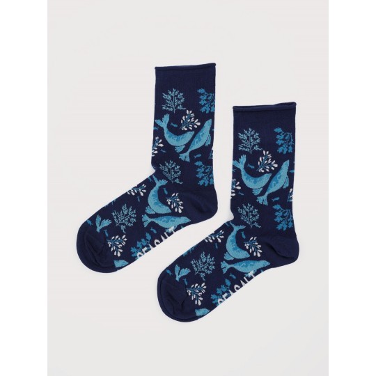 Seasalt Women's Bamboo Arty Socks - Harbour Seals Sea Cave - UK 4-7 - BNWT