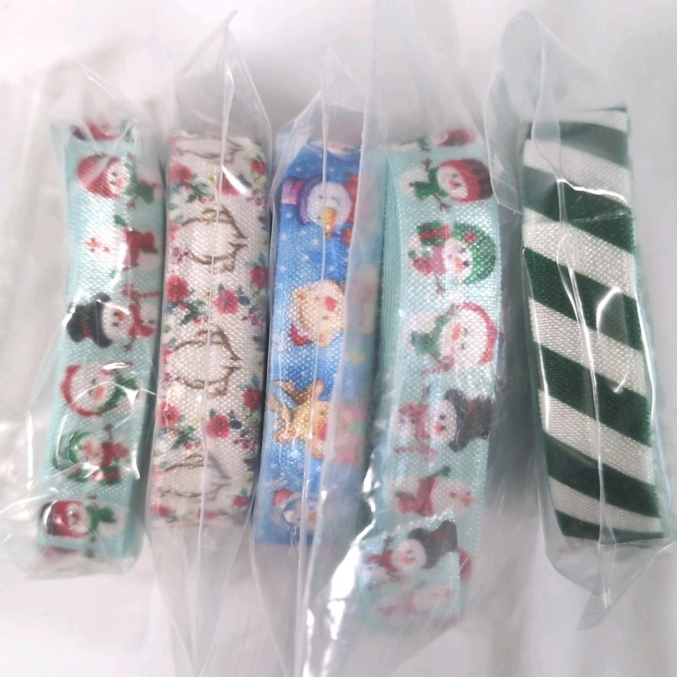 Lot of 25 Rolls of Christmas Elastic Ribbon New 5/8" Wide Holiday Crafts Lot8 - Image 4 of 4