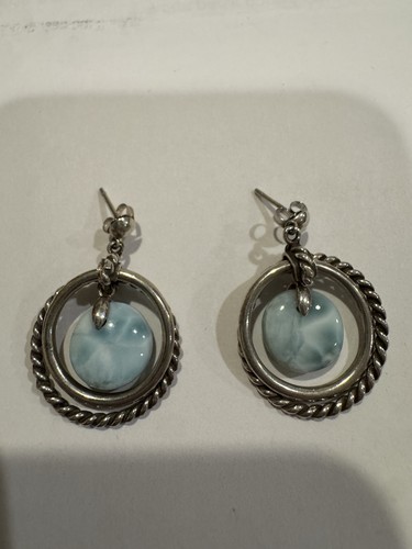 Marahlago “Ciro” Larimar Sterling Silver Stud Earrings
