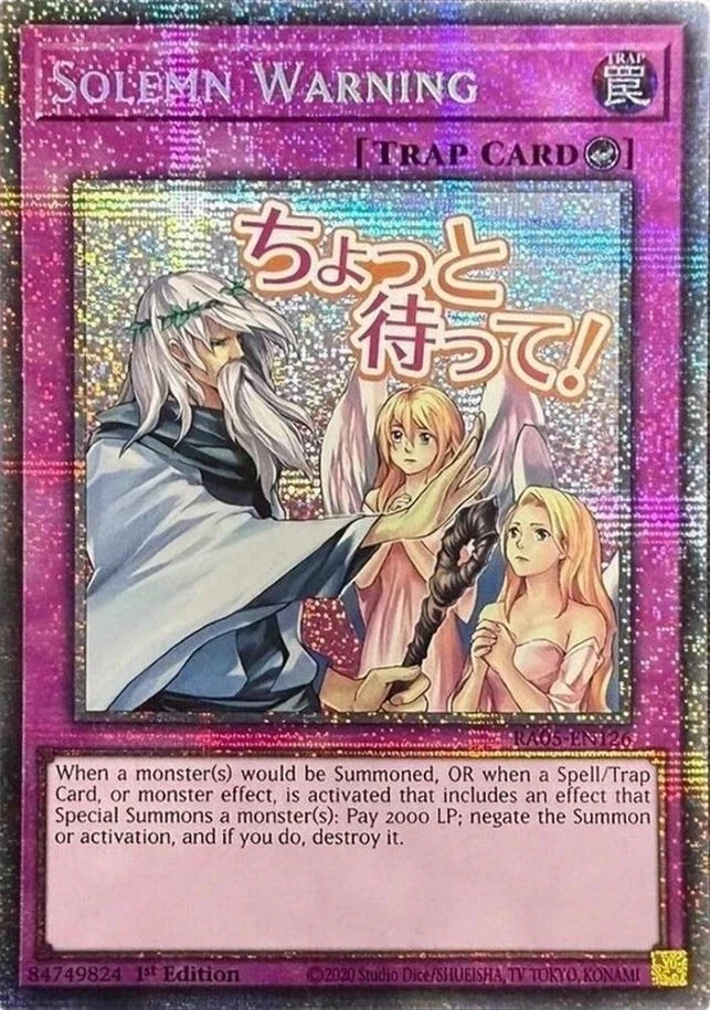 遊戯王 Solemn Warning 英語版 1枚 Yu-Gi-Oh! TCG Solemn Warning Individual Collectible Card Game