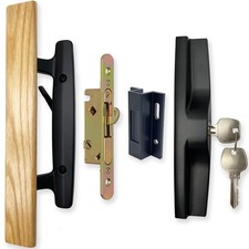 Patio Sliding Patio Door Handle Set with Mortise Lock, Key Cylinder and Keepe...