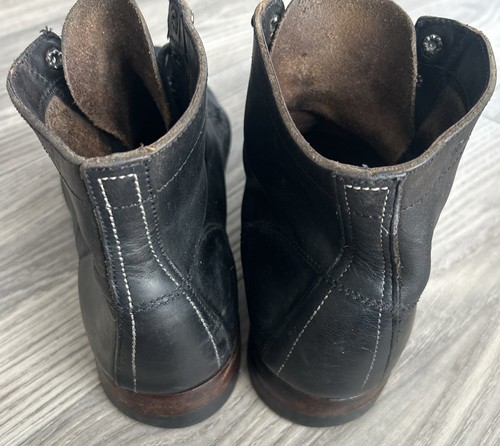 Wolverine 1000 Mile Plain Toe Leather Boots Full Black Mens 10 10.5 11 11.5 ? - Picture 2 of 24
