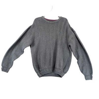 Alexander Julian Colours Gray Pullover Knit Sweater Men's XL Wavy Lines Logo