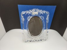 MIKASA PRINCESS Crystal Wedding Picture Frame 5x7 Oval 11" Tall MADE IN GERMANY