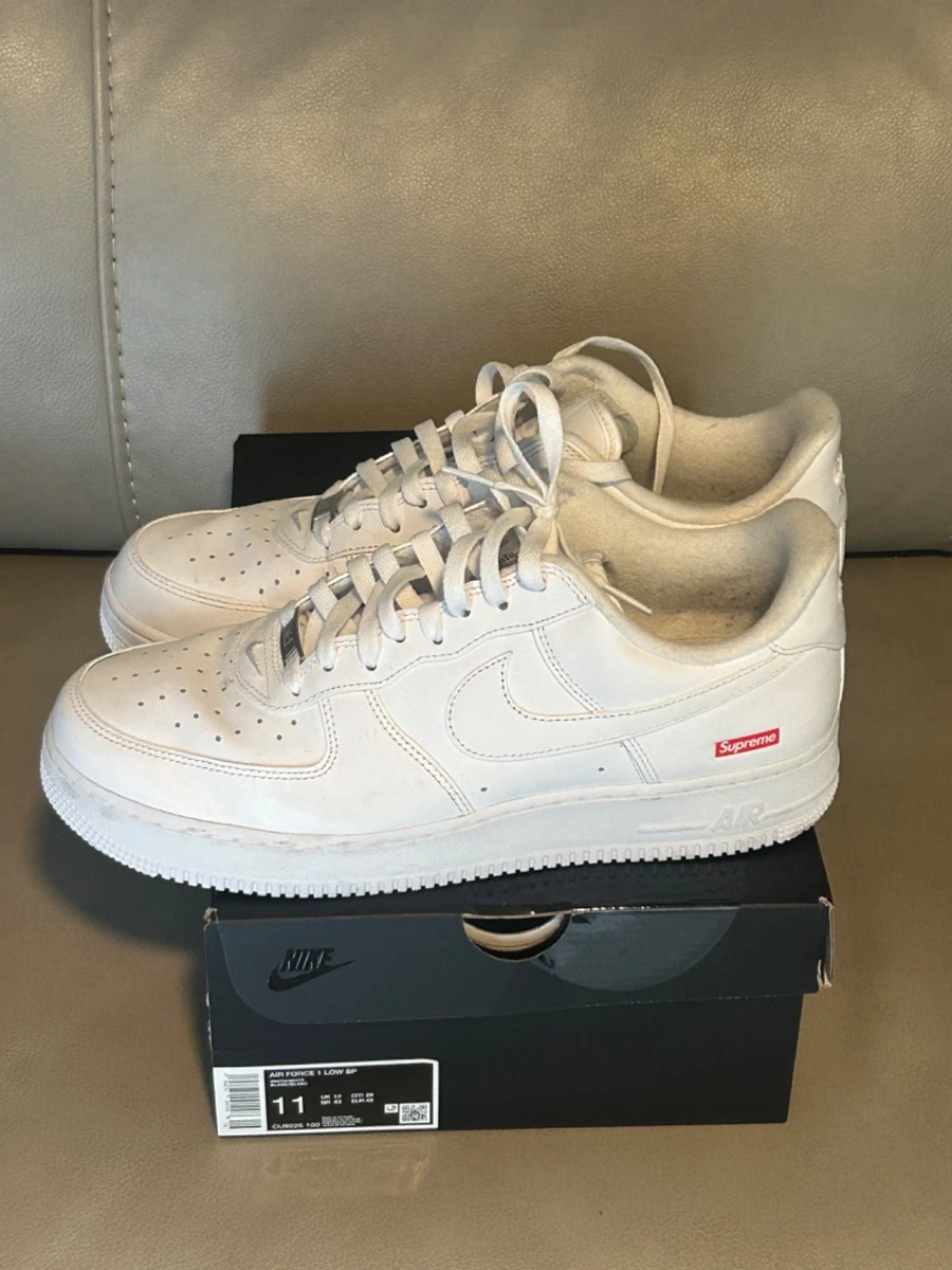 Nike Air Force 1 x Supreme Low Box Logo - White | eBay