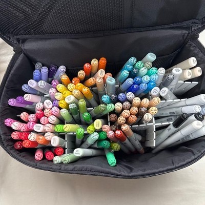 Copic & Copic Ciao 136 Pens Set w/ Muji Case & Copic Paper Excellent Condition