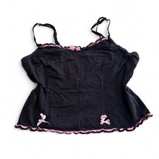 Coquette Black  pink Babydoll Tank