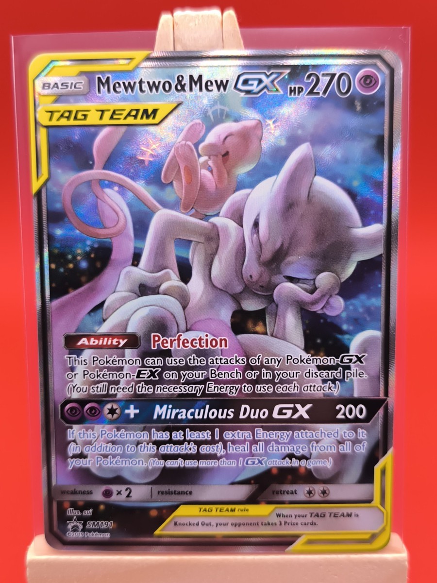 Mewtwo & Mew Tag Team GX SM191 Alternate Full Art Promo Pokemon