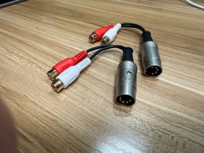 Bang Olufsen Tandberg & Others DIN to RCA Adapter 5 PIN DIN to Gold RCAs  NEW!